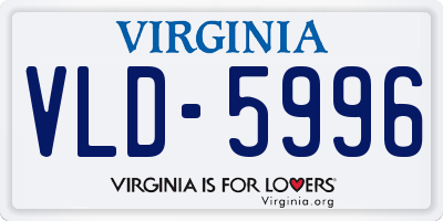 VA license plate VLD5996