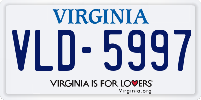 VA license plate VLD5997