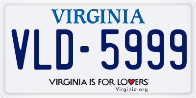VA license plate VLD5999