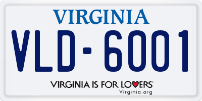VA license plate VLD6001