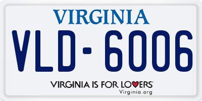 VA license plate VLD6006