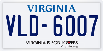 VA license plate VLD6007