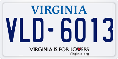 VA license plate VLD6013