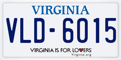 VA license plate VLD6015