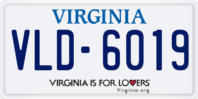 VA license plate VLD6019