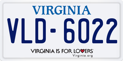 VA license plate VLD6022