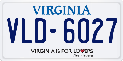 VA license plate VLD6027