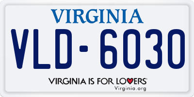 VA license plate VLD6030