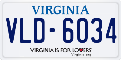 VA license plate VLD6034