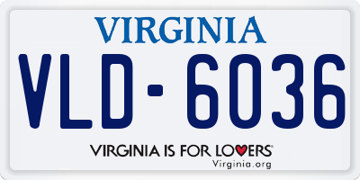 VA license plate VLD6036