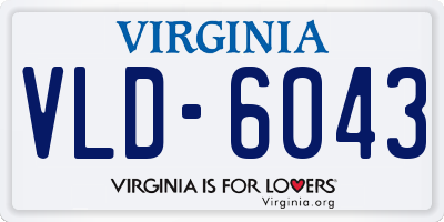 VA license plate VLD6043