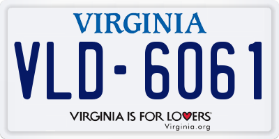 VA license plate VLD6061