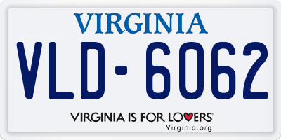 VA license plate VLD6062