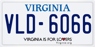 VA license plate VLD6066