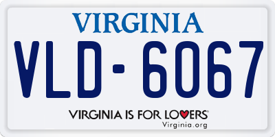VA license plate VLD6067