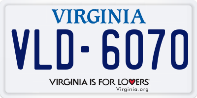 VA license plate VLD6070