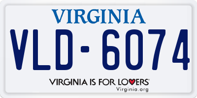 VA license plate VLD6074