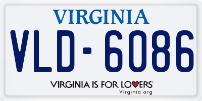 VA license plate VLD6086
