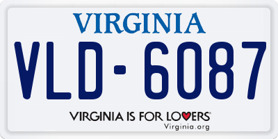 VA license plate VLD6087