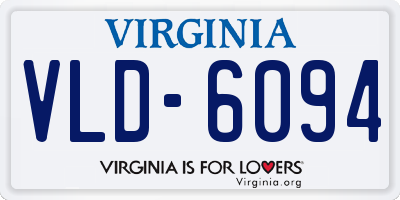 VA license plate VLD6094