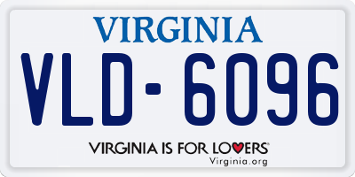 VA license plate VLD6096