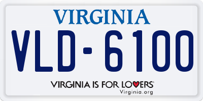 VA license plate VLD6100