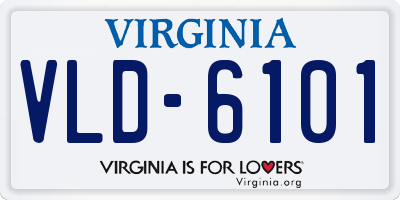 VA license plate VLD6101