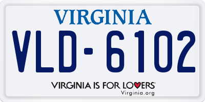 VA license plate VLD6102