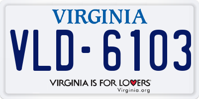 VA license plate VLD6103