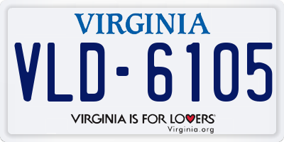 VA license plate VLD6105