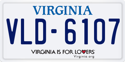VA license plate VLD6107