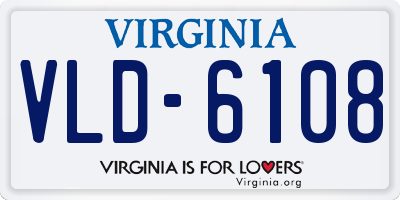 VA license plate VLD6108