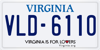VA license plate VLD6110