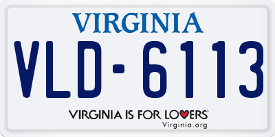 VA license plate VLD6113