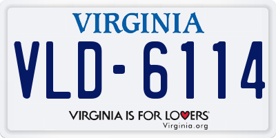 VA license plate VLD6114