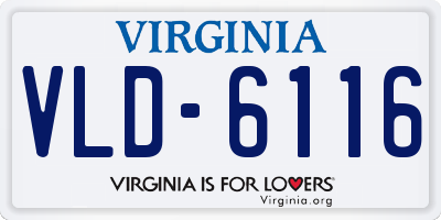 VA license plate VLD6116