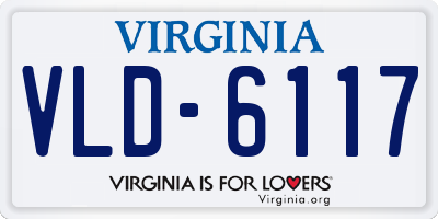 VA license plate VLD6117