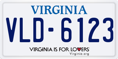 VA license plate VLD6123