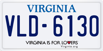VA license plate VLD6130