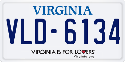 VA license plate VLD6134