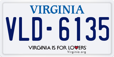 VA license plate VLD6135
