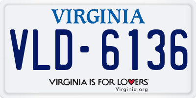 VA license plate VLD6136