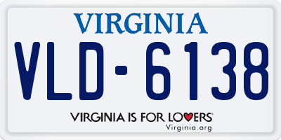 VA license plate VLD6138
