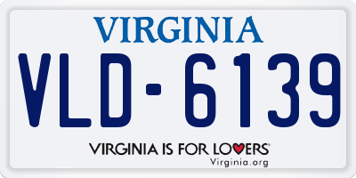 VA license plate VLD6139