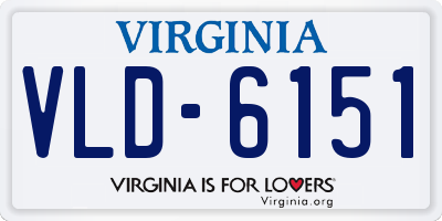 VA license plate VLD6151