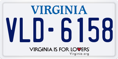 VA license plate VLD6158