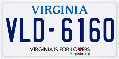 VA license plate VLD6160