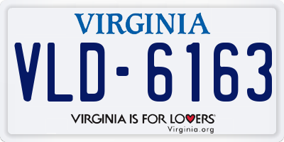 VA license plate VLD6163