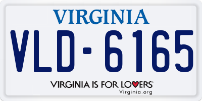 VA license plate VLD6165