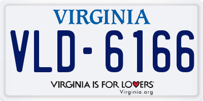 VA license plate VLD6166